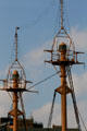 Light masts of Lightship Ambrose at South Street Seaport Museum. New York, NY.