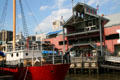Pier 17 of South Street Seaport with Lightship Ambrose. New York, NY.