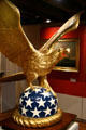 Carved gilt eagle once on pilot house of tugboat Admiral Dewey, now Helen McAllister at South Street Seaport Museum. New York, NY