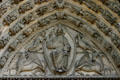 Riverside Church tympanum with symbols of Evangelists Saints Mathew, Mark, Luke & John. New York, NY.