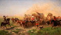 Indians Attacking a Wagon Train painting by Emanuel Leutze at Metropolitan Museum of Art. New York, NY.