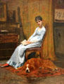 Artist's Wife & Setter Dog painting by Thomas Eakins at Metropolitan Museum of Art. New York, NY.