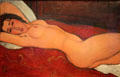 Reclining nude painting by Amedeo Modigliani at Metropolitan Museum of Art. New York, NY.