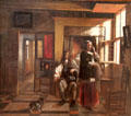 Interior with Young Couple painting by Pieter de Hooch at Metropolitan Museum of Art. New York, NY.