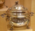 Silver tureen with cover by Hermann Neupert of Norden, Germany at Metropolitan Museum of Art. New York, NY.