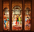 Engagement Ball stained glass window by Eugène Oudinot of France at Metropolitan Museum of Art. New York, NY.