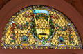 Original stained glass window at Cooper Hewett Museum. New York City, NY.