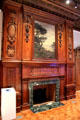 Fireplace with inset painting at Cooper Hewett Museum. New York City, NY.