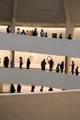 Visitors view modern art at Guggenheim Museum. New York City, NY.