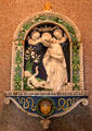 Glazed terracotta Adoration of the Child by Andrea della Robbia of Florence at Morgan Library. New York City, NY.