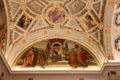 Ceiling murals relay stories regarding philosophy at Morgan Library. New York City, NY.