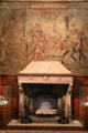 Tapestry & fireplace at Morgan Library. New York City, NY.