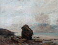 Isolate Rock painting by Gustave Courbet at Brooklyn Museum. Brooklyn, NY.