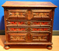 Chest of drawers in oak & pine from Massachusetts at Brooklyn Museum. Brooklyn, NY.