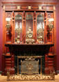Fireplace mantel from John Sloane Mansion by Herter Brothers of New York at Brooklyn Museum. Brooklyn, NY.
