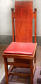Side chair by Frank Lloyd Wright at Brooklyn Museum. Brooklyn, NY.