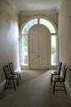 Rounded double door with surrounding lights at Lindenwald. Kinderhook, NY.