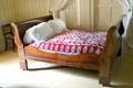 Sleigh bed with red coverlet at Lindenwald. Kinderhook, NY.