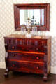Chest of drawers with girandole & framed mirror in Martin Van Buren, Jr's bedroom at Lindenwald. Kinderhook, NY.