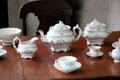 China tea service in Kirby House at Old Bethpage Village. Old Bethpage, NY.