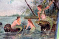 Detail of copy of Annie Cooper Boyd mermaid mural at Boyd House museum. Sag Harbor, NY.