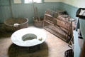 Vintage dish rack & sitting bath tub at Custom House Museum. Sag Harbor, NY.