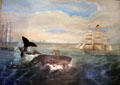 "Whaling in the North Pacific" painting by Kutusoff & Erie at Sag Harbor Whaling Museum. Sag Harbor, NY.
