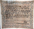 Vintage alphabet sampler by unknown at Sag Harbor Whaling Museum. Sag Harbor, NY.