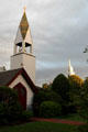 St Ann's Episcopal Church with spire of Presbyterian Church in background. Bridgehampton, NY.
