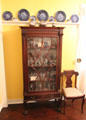 Vintage display cabinet & display rail for china at Home Sweet Home Museum. East Hampton, NY.