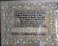 Sampler embroidery with verse made by Elizabeth Mandeville age 8 at Home Sweet Home Museum. East Hampton, NY.