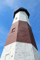 The 80 ft. sandstone tower of Montauk Lighthouse. Montauk, NY.