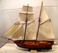 La Amistad slave ship model, built by Frank Wadsworth, at Montauk Lighthouse museum. Montauk, NY.