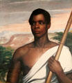 Cinque, leader of La Amistad captives painting at Montauk Lighthouse museum. Montauk, NY.