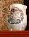Ceramic jug with map of American colonies at Thomas Halsey Homestead. South Hampton, NY.