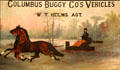 Columbus Fuggy Co's Vehicles advertising sign at carriage collection of Long Island Museum. Stony Brook, NY.