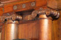 Architectural details with TR initials in North Room at Roosevelt's House Sagamore Hill NHS. Cove Neck, NY.