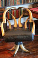 Cow horn chair in Gun Room at Roosevelt's House Sagamore Hill NHS. Cove Neck, NY.