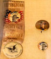Roosevelt for governor of New York campaign buttons at Old Orchard Museum at Sagamore Hill NHS. Cove Neck, NY.