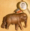Teddy Roosevelt campaign button plus Republican elephant at Old Orchard Museum at Sagamore Hill NHS. Cove Neck, NY