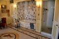 Marble lined bathtub & shower stall in master bathroom at Vanderbilt Mansion. Centerport, NY.