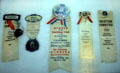 Various Harding campaign buttons & ribbons at Harding home museum. Marion, OH.