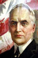 Harding portrait detail from America First poster by Howard Chandler Christy. Marion, OH.