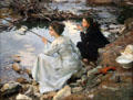 Two Girls Fishing painting by John Singer Sargent at Cincinnati Art Museum. Cincinnati, OH.