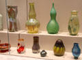 Collection of glass vases by Louis Comfort Tiffany of Tiffany Glass & Decorating Co. at Cincinnati Art Museum. Cincinnati, OH.