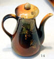 Earthenware teapot by Mary Madeline Nourse of Rookwood Pottery Co. of Cincinnati at Cincinnati Art Museum. Cincinnati, OH.