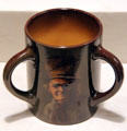 Earthenware Joseph Jefferson mug by Edith Regina Felten of Rookwood Pottery Co. of Cincinnati at Cincinnati Art Museum. Cincinnati, OH.
