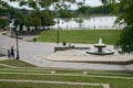 Park on Maumee River at SeaGate Center. Toledo, OH.