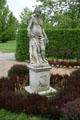 Roman-style statue in English Border garden at Toledo Botanical Garden. Toledo, OH.