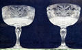 Presidential glass goblets cut & engraved with eagle & shield at Rutherford B. Hayes Presidential Center. Fremont, OH.